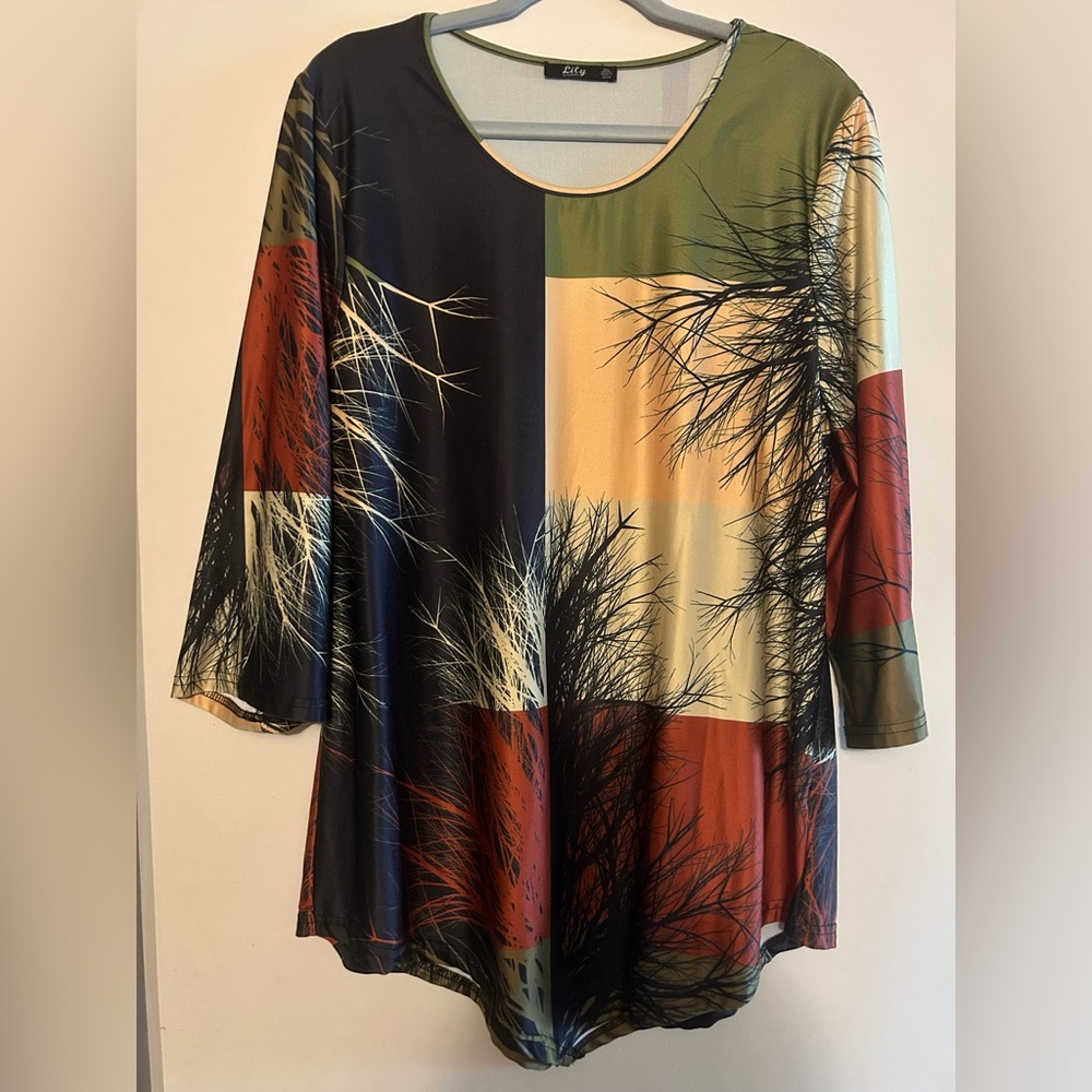 Lily Multicolor Artistic Tunic Top